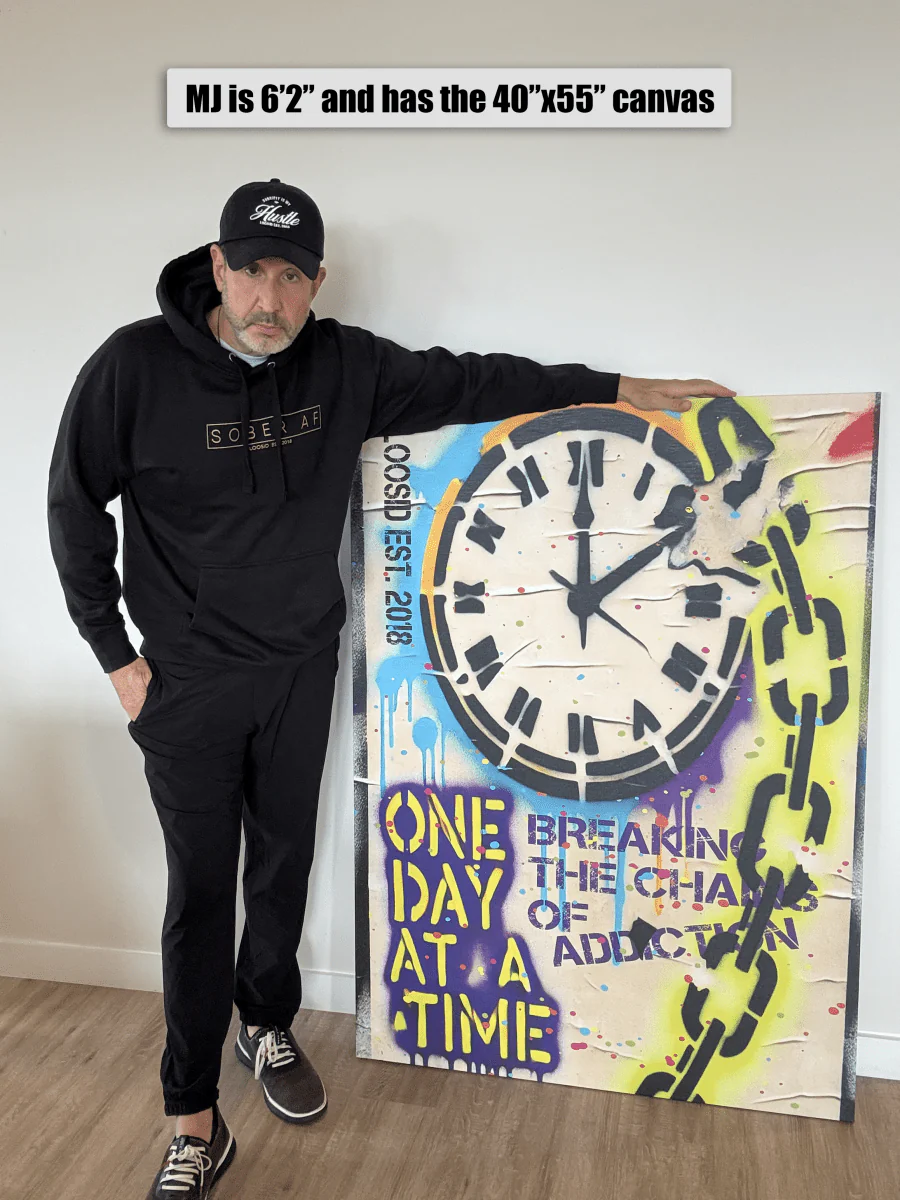 Sobriety Art | One Day at a Time Inspirational Canvas Print - Image 4