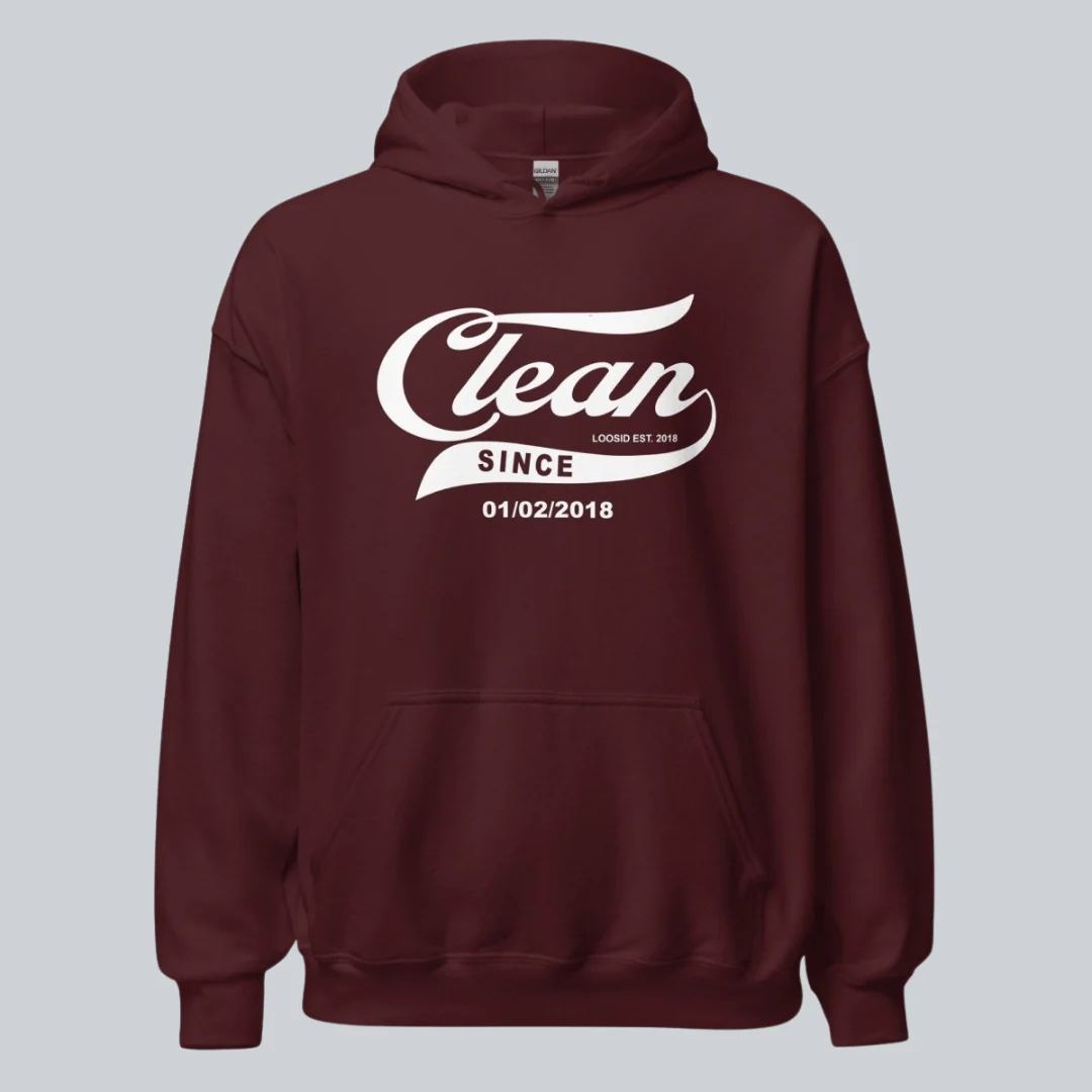 Recovery Hoodie | Men's Clean Since Hoodie with Custom Sobriety Date - Image 13