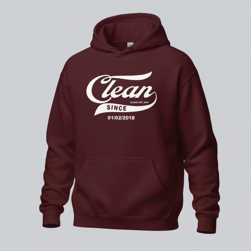 Recovery Hoodie | Men's Clean Since Hoodie with Custom Sobriety Date - Image 15