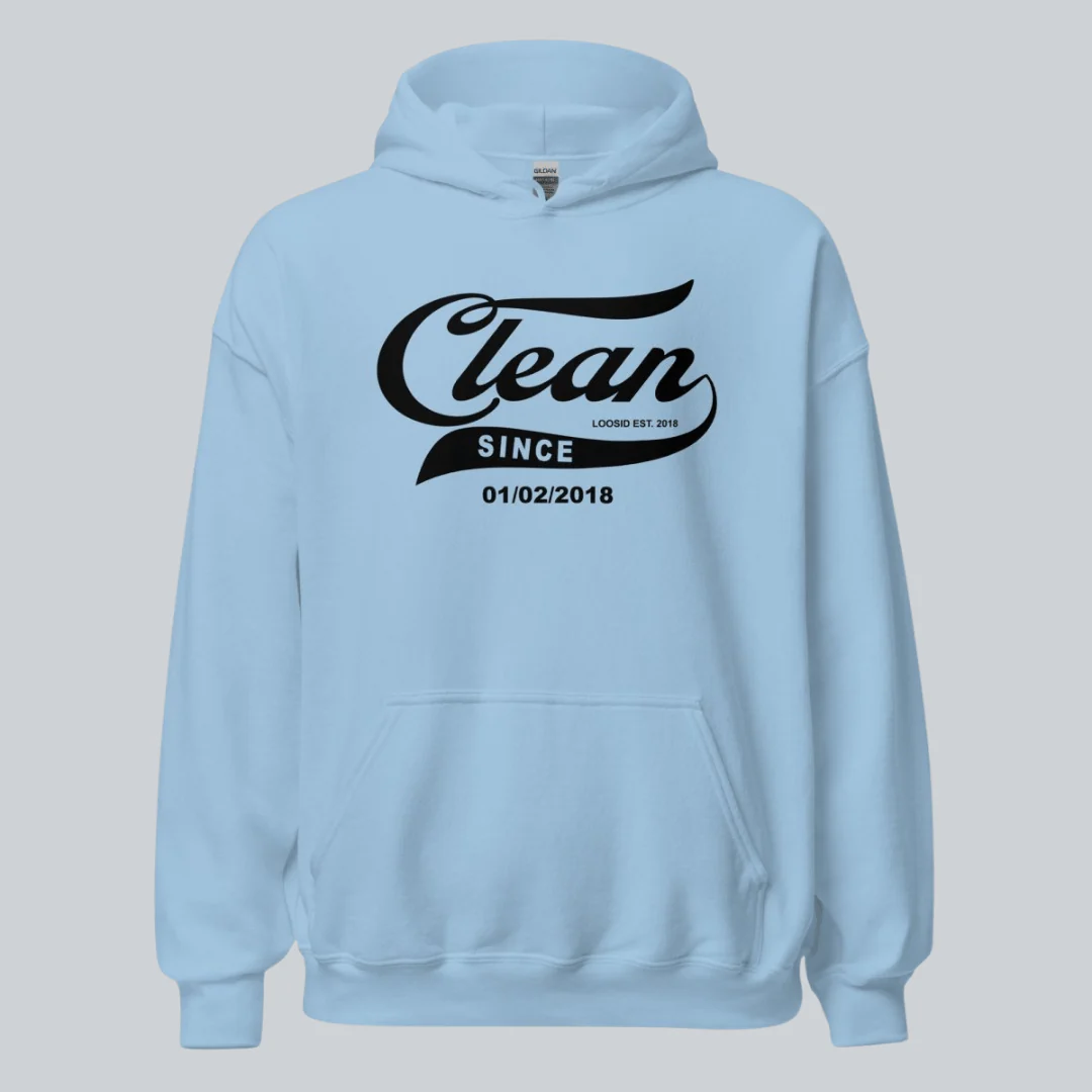 Recovery Hoodie | Men's Clean Since Hoodie with Custom Sobriety Date - Image 18