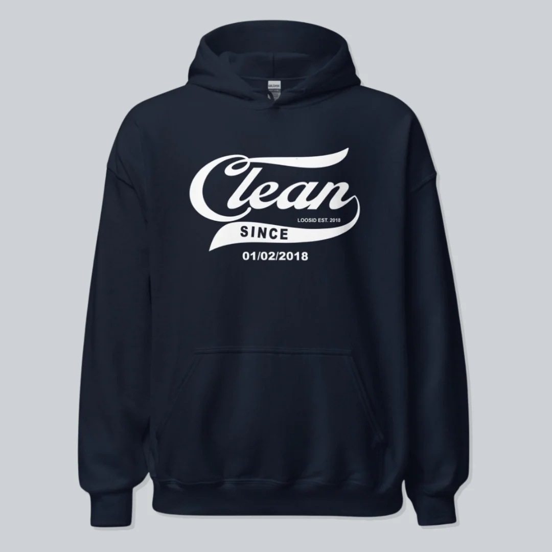 Recovery Hoodie | Men's Clean Since Hoodie with Custom Sobriety Date - Image 23