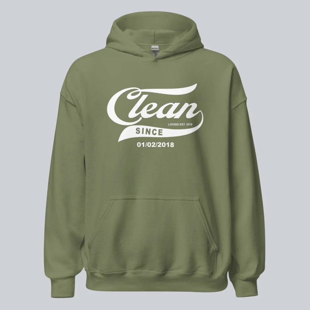Recovery Hoodie | Men's Clean Since Hoodie with Custom Sobriety Date - Image 28