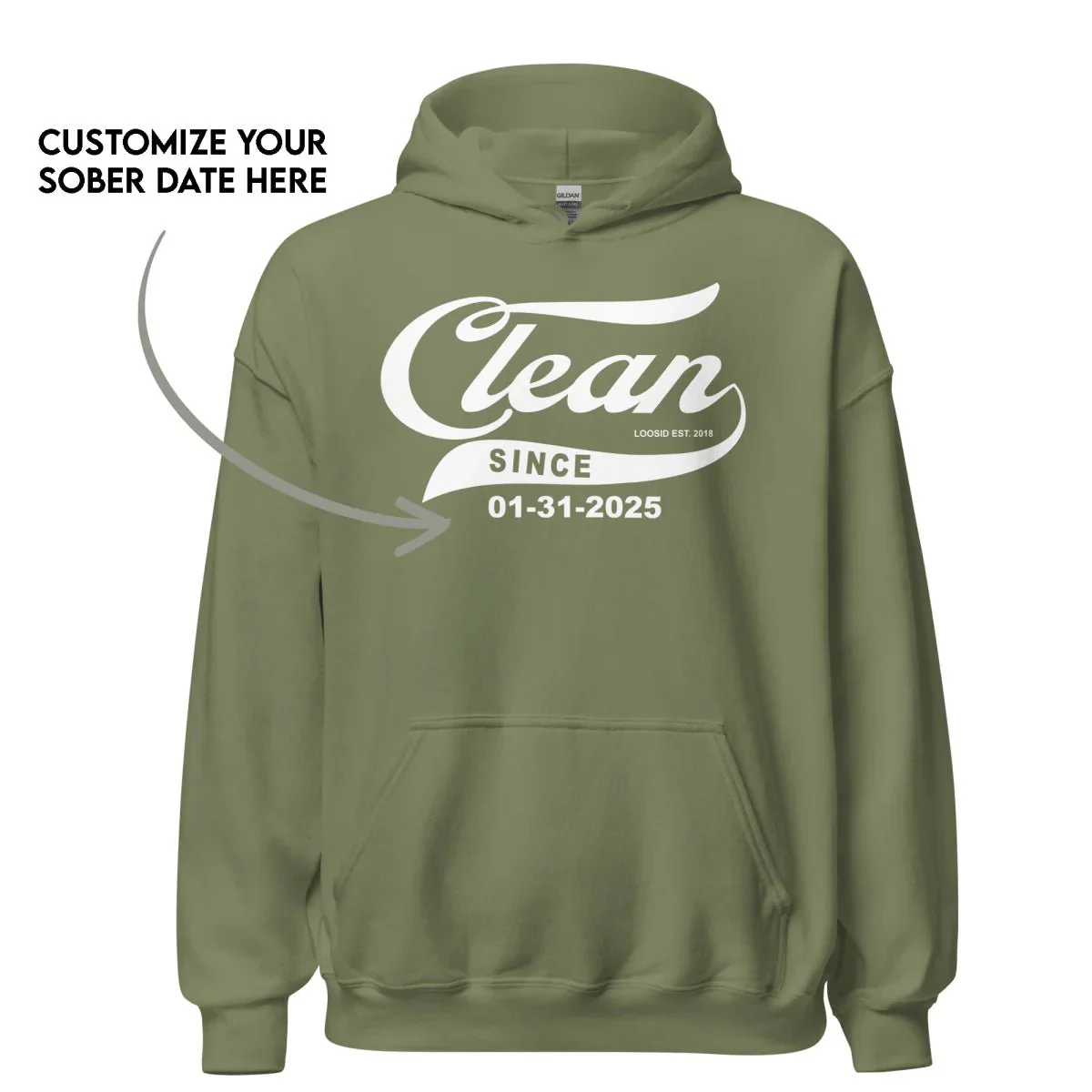Recovery Hoodie | Men's Clean Since Hoodie with Custom Sobriety Date - Image 29