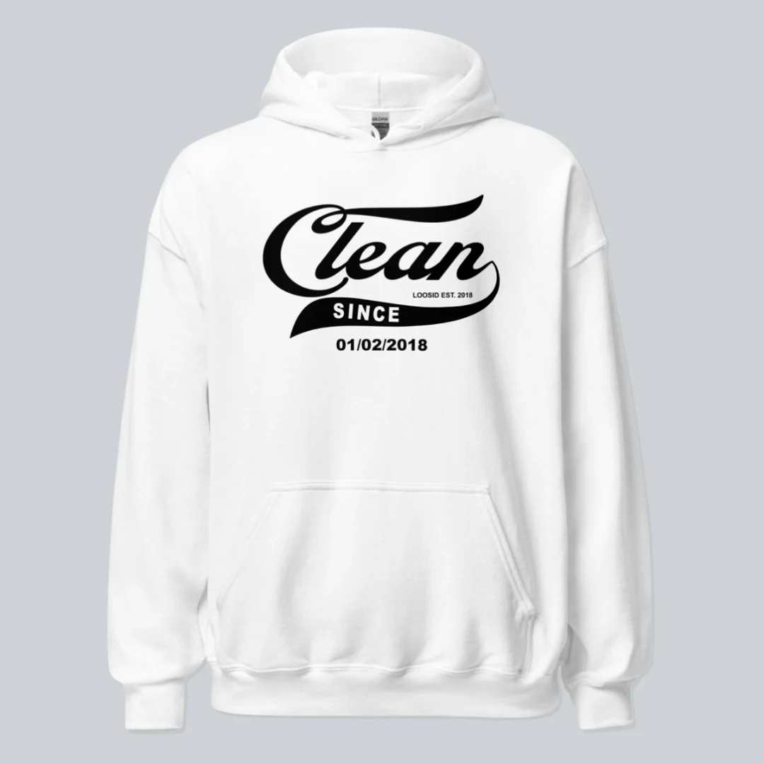 Recovery Hoodie | Men's Clean Since Hoodie with Custom Sobriety Date - Image 33