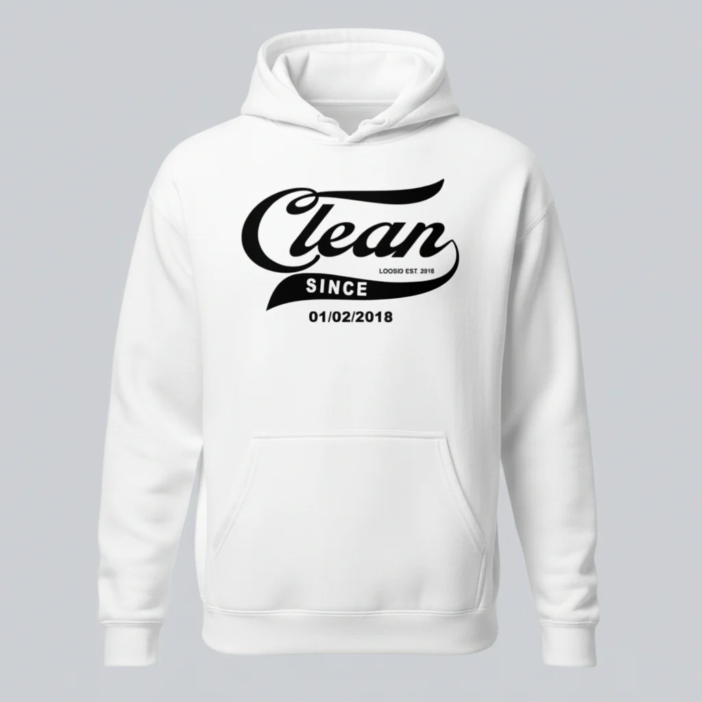 Recovery Hoodie | Men's Clean Since Hoodie with Custom Sobriety Date - Image 35