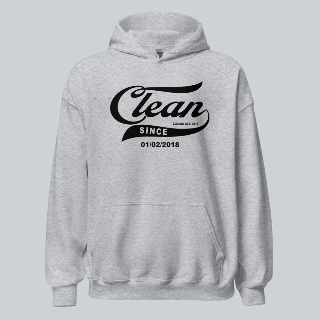 Recovery Hoodie | Men's Clean Since Hoodie with Custom Sobriety Date - Image 38