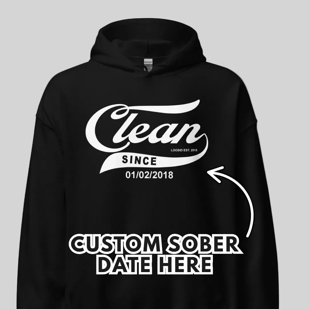 Recovery Hoodie | Men's Clean Since Hoodie with Custom Sobriety Date - Image 5