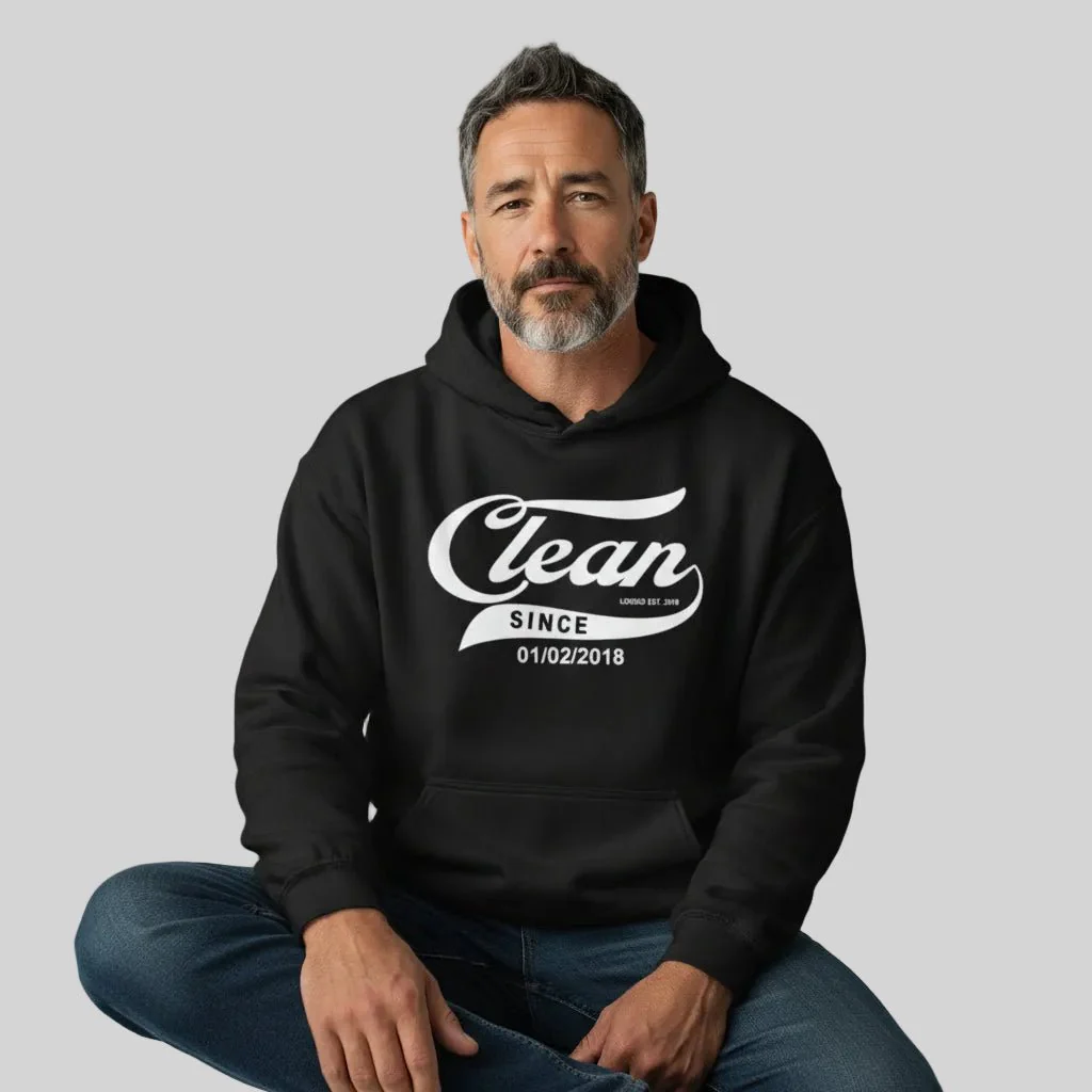 Recovery Hoodie | Men's Clean Since Hoodie with Custom Sobriety Date - Image 6