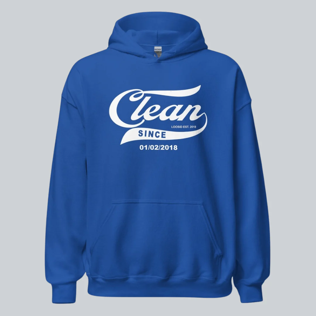 Recovery Hoodie | Men's Clean Since Hoodie with Custom Sobriety Date - Image 8