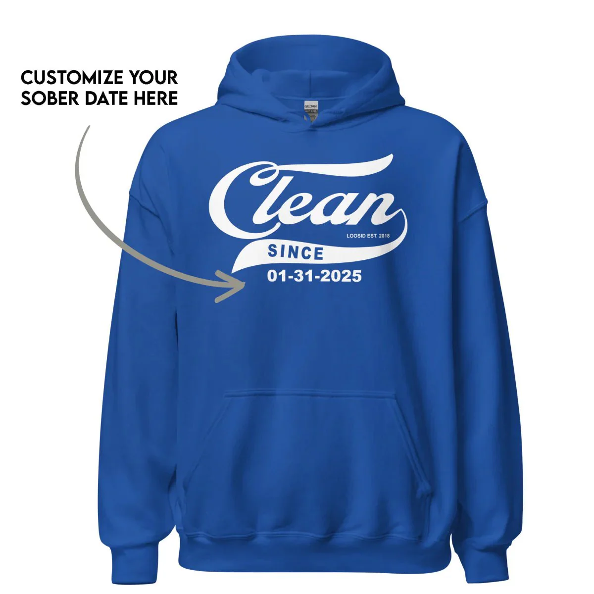 Recovery Hoodie | Men's Clean Since Hoodie with Custom Sobriety Date - Image 9