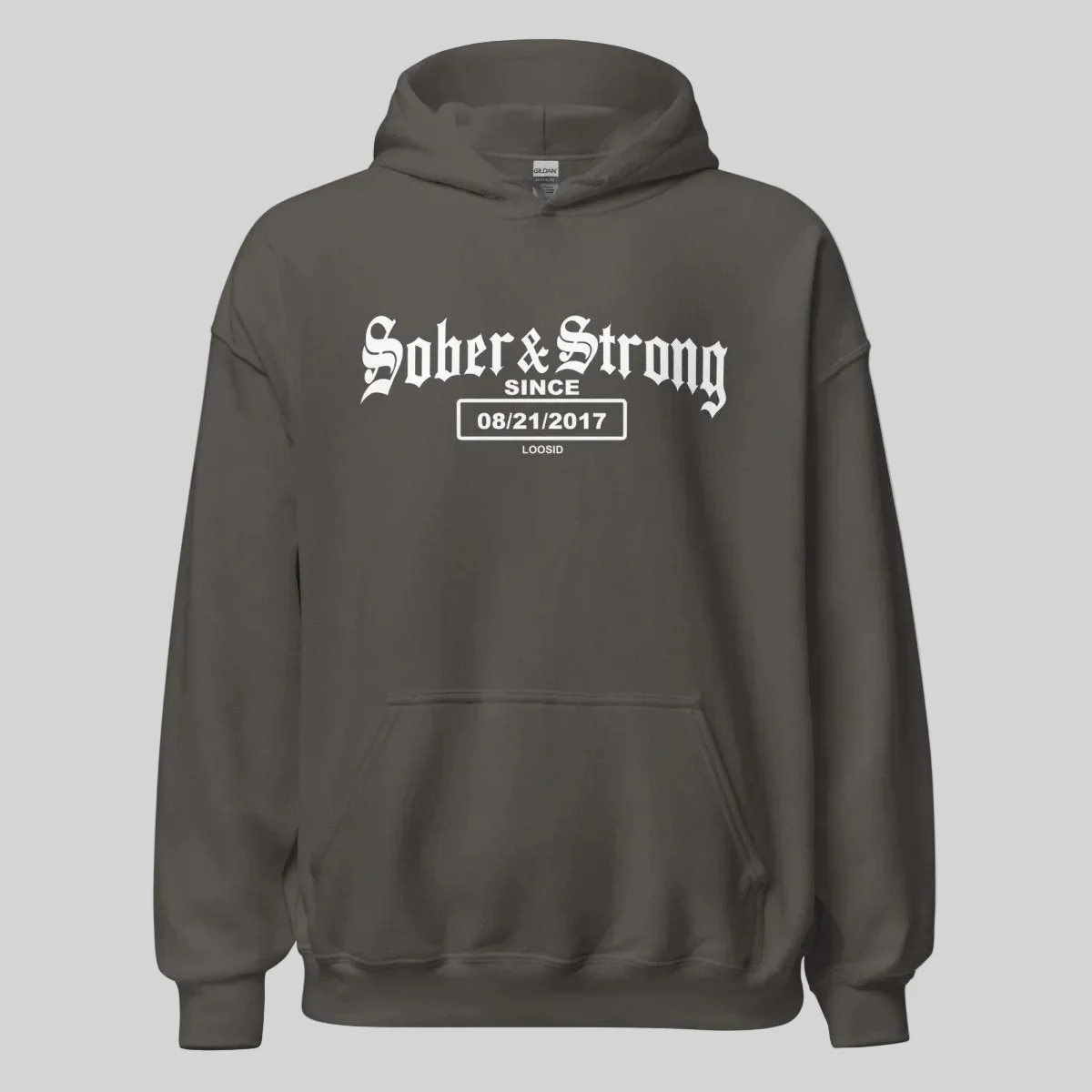 Recovery Hoodie | Men's Sober & Strong Old School with Custom Date - Image 13