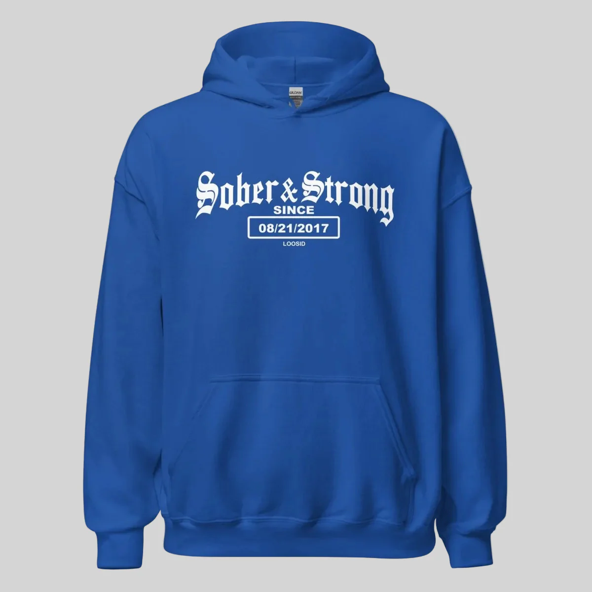 Recovery Hoodie | Men's Sober & Strong Old School with Custom Date - Image 17