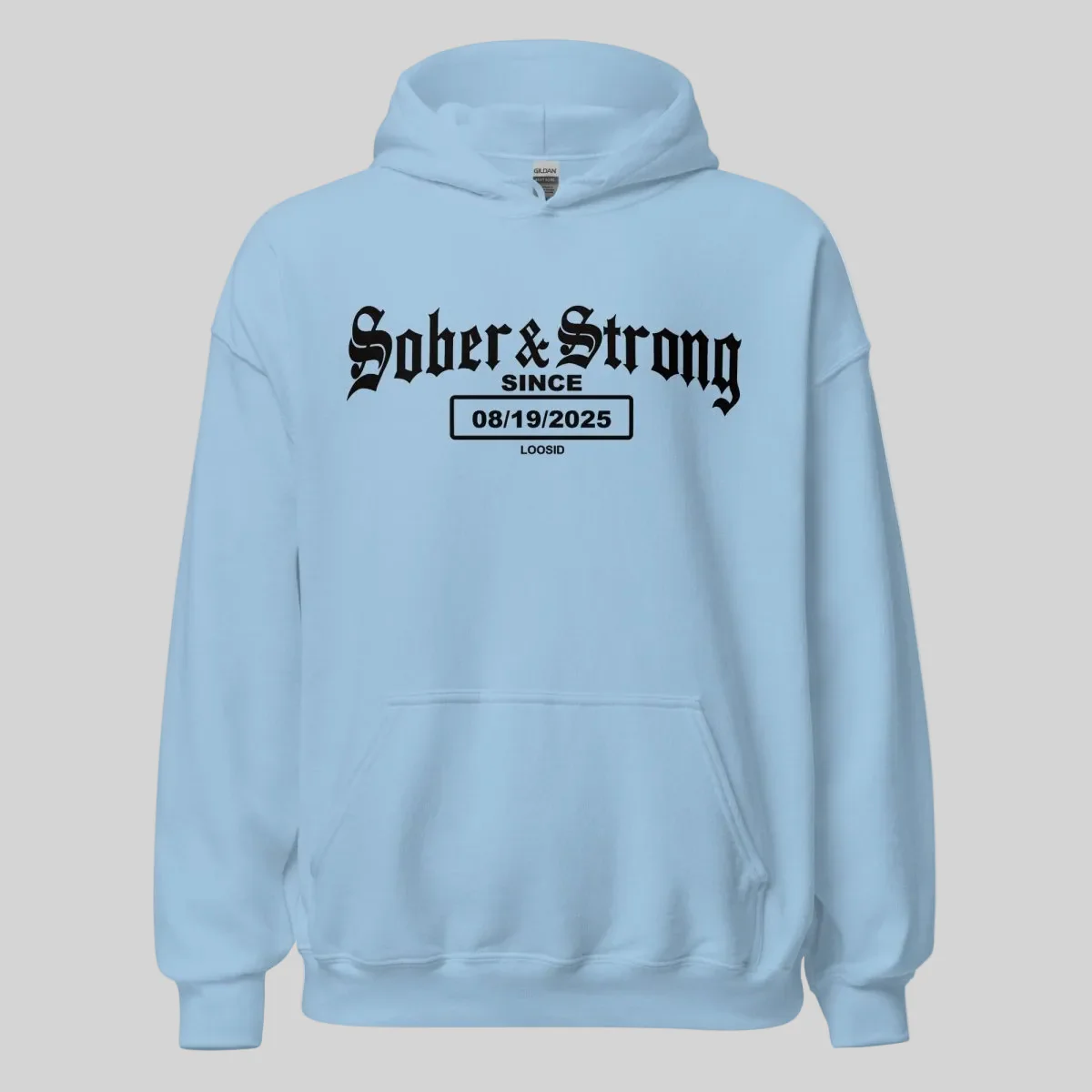 Recovery Hoodie | Men's Sober & Strong Old School with Custom Date - Image 20