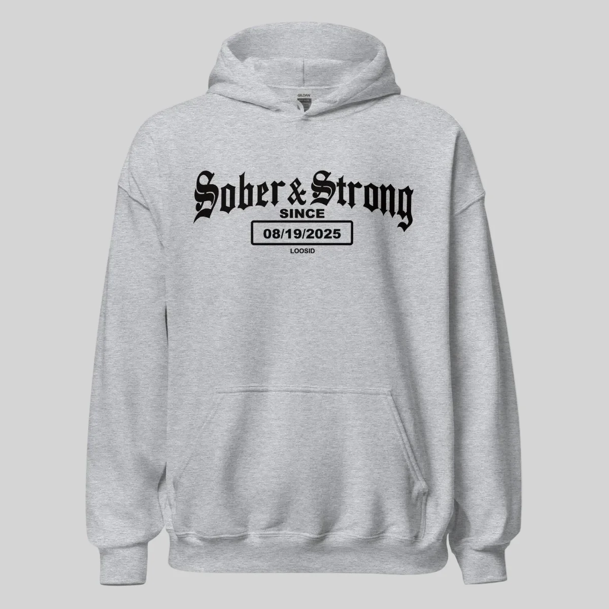 Recovery Hoodie | Men's Sober & Strong Old School with Custom Date - Image 40