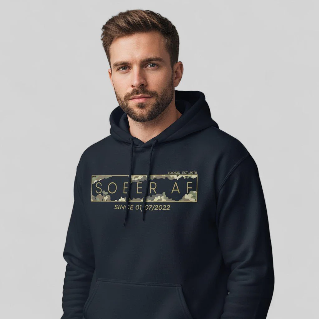 Recovery Hoodie | Men's Sober AF Camo Hoodie with Custom Sober Date - Image 32