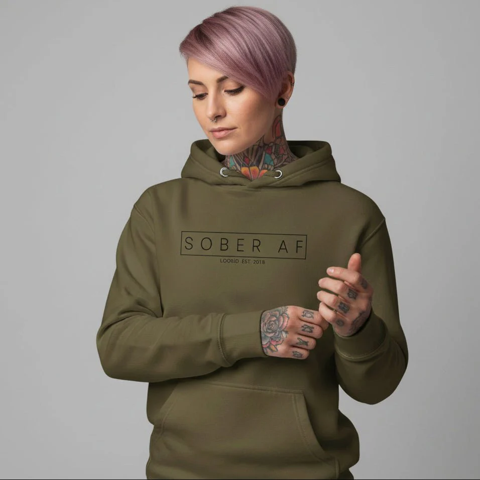 Recovery Hoodie | Sober AF Women's Hoodie with Custom Sobriety Date - Image 23
