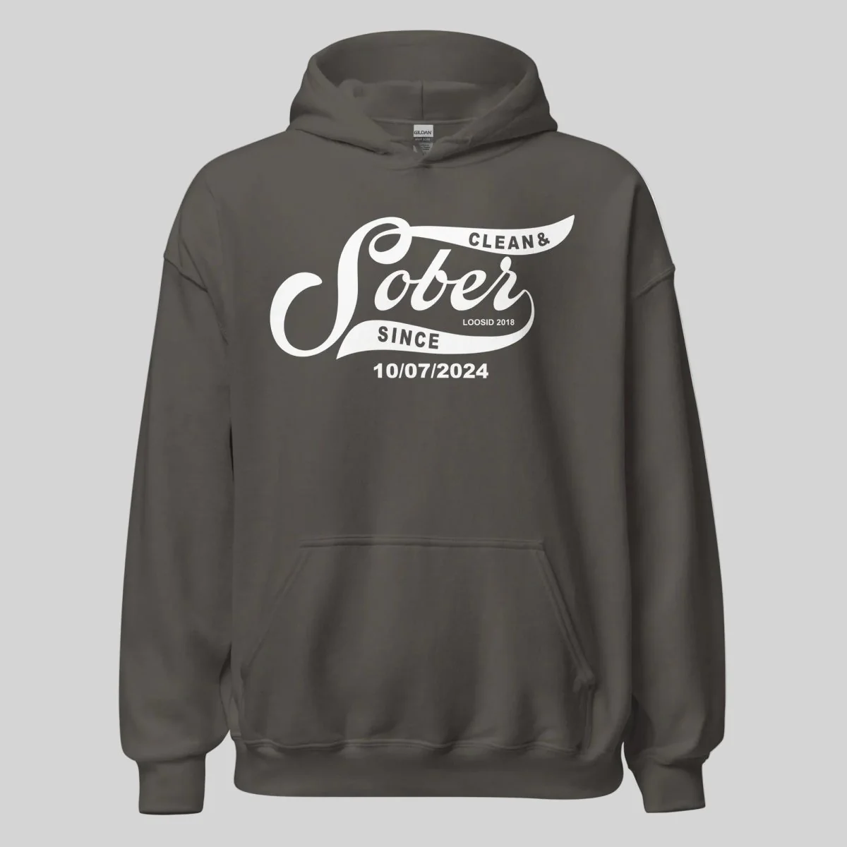 Recovery Hoodie | Sober Since Men's Hoodie with Custom Sobriety Date - Image 13