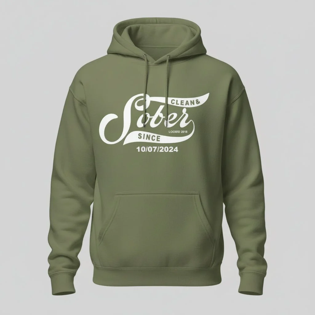 Recovery Hoodie | Sober Since Men's Hoodie with Custom Sobriety Date - Image 20