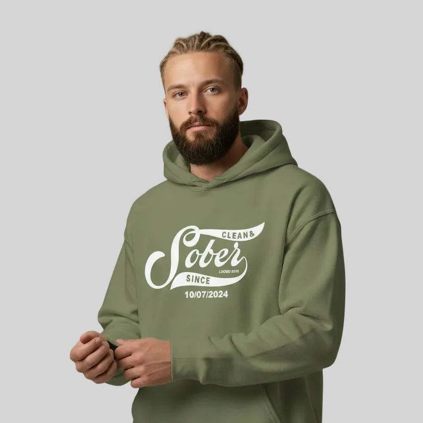 Recovery Hoodie | Sober Since Men's Hoodie with Custom Sobriety Date - Image 21