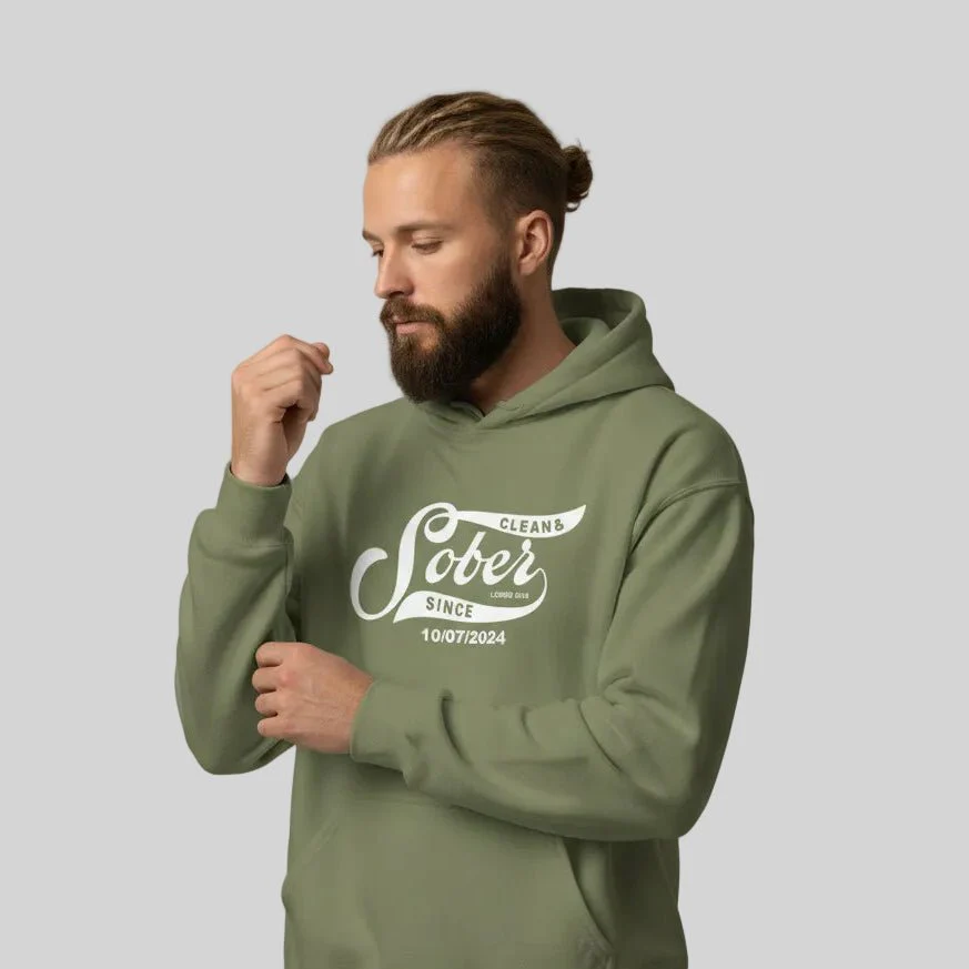 Recovery Hoodie | Sober Since Men's Hoodie with Custom Sobriety Date - Image 22