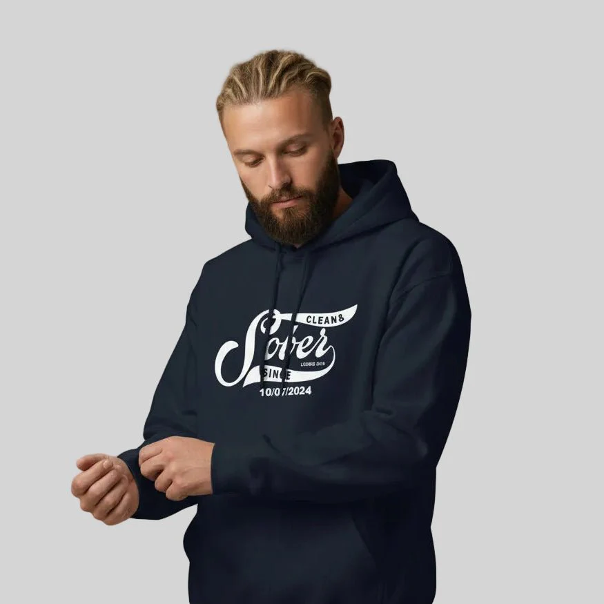 Recovery Hoodie | Sober Since Men's Hoodie with Custom Sobriety Date - Image 27