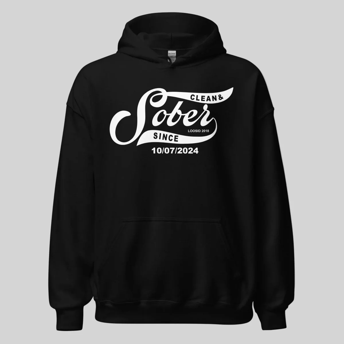 Recovery Hoodie | Sober Since Men's Hoodie with Custom Sobriety Date - Image 3