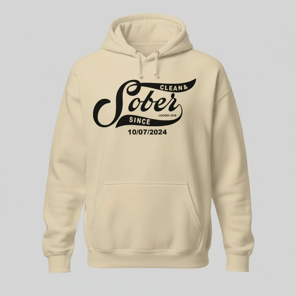 Recovery Hoodie | Sober Since Men's Hoodie with Custom Sobriety Date - Image 30