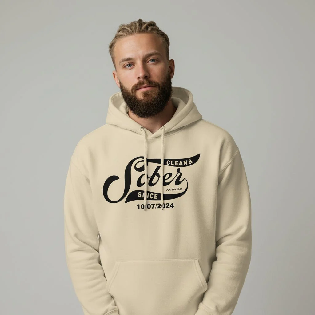 Recovery Hoodie | Sober Since Men's Hoodie with Custom Sobriety Date - Image 31