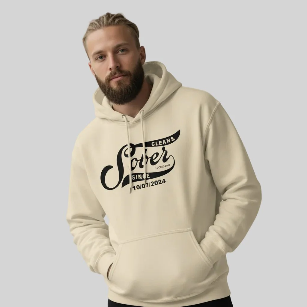 Recovery Hoodie | Sober Since Men's Hoodie with Custom Sobriety Date - Image 32