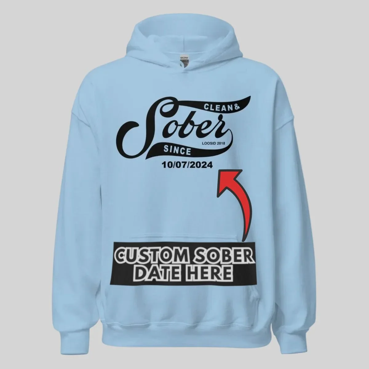 Recovery Hoodie | Sober Since Men's Hoodie with Custom Sobriety Date - Image 39