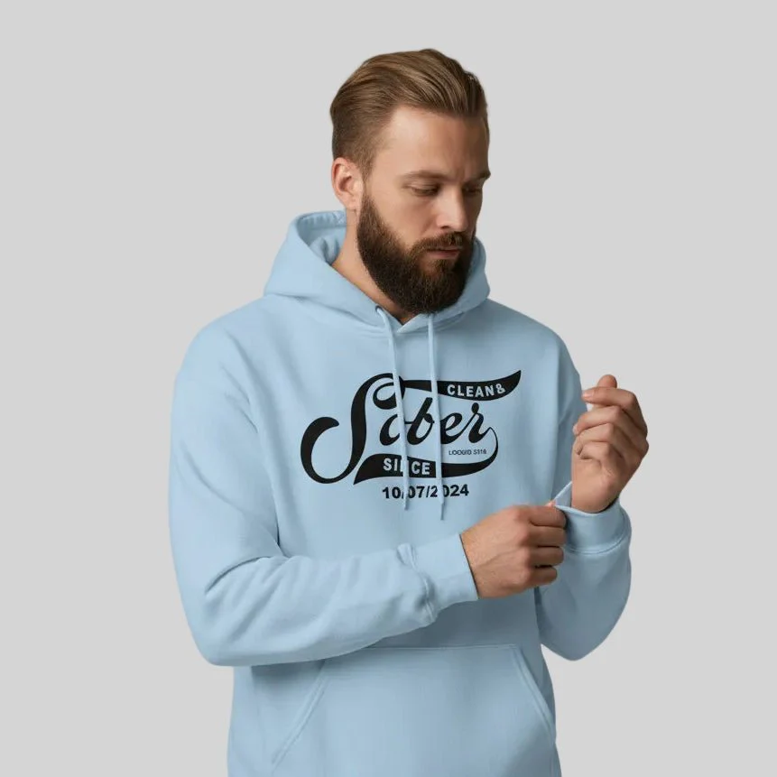 Recovery Hoodie | Sober Since Men's Hoodie with Custom Sobriety Date - Image 41