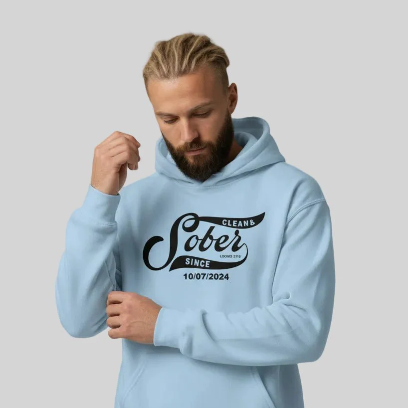 Recovery Hoodie | Sober Since Men's Hoodie with Custom Sobriety Date - Image 42