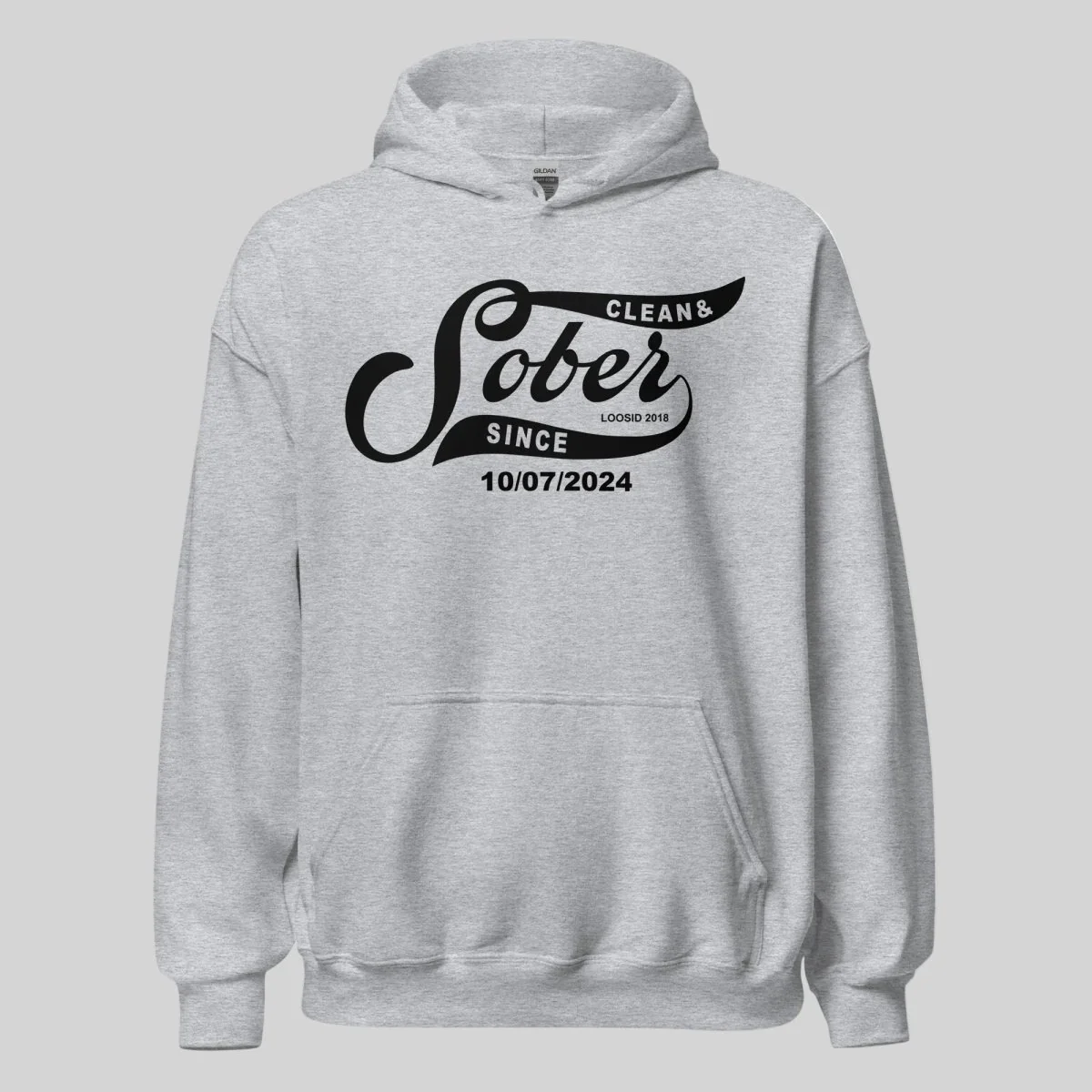 Recovery Hoodie | Sober Since Men's Hoodie with Custom Sobriety Date - Image 8