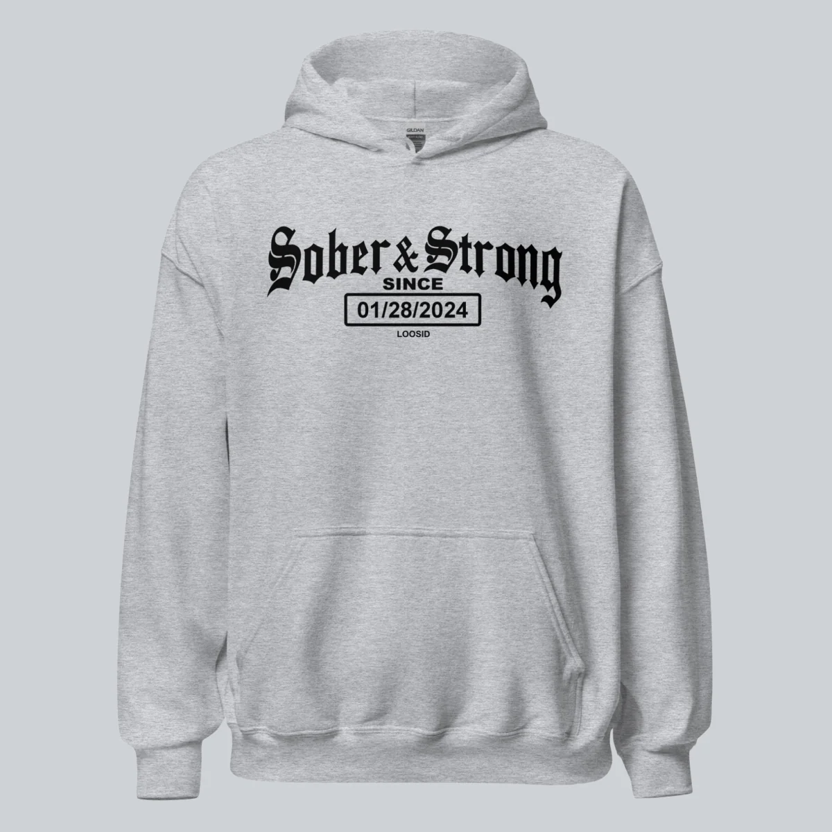 Recovery Hoodie | Women’s Old School Sober & Strong Hoodie with Custom Date - Image 13