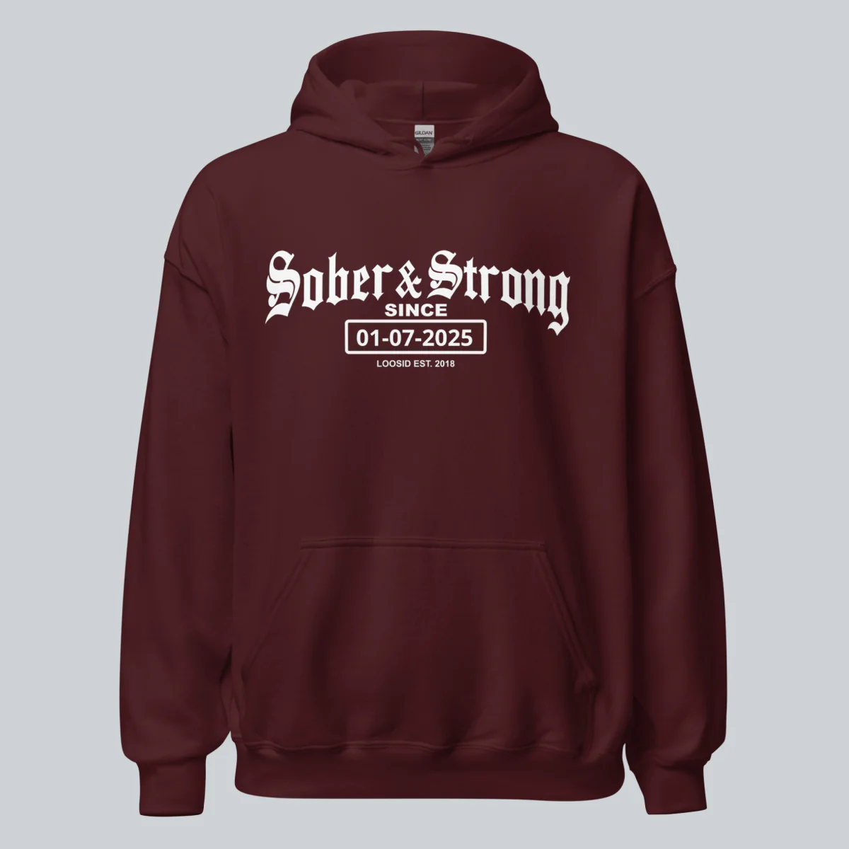 Recovery Hoodie | Women’s Old School Sober & Strong Hoodie with Custom Date - Image 18