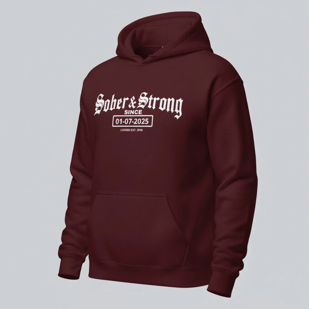 Recovery Hoodie | Women’s Old School Sober & Strong Hoodie with Custom Date - Image 20