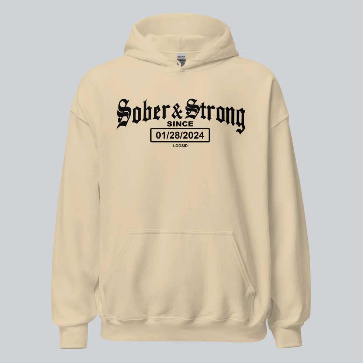 Recovery Hoodie | Women’s Old School Sober & Strong Hoodie with Custom Date - Image 23