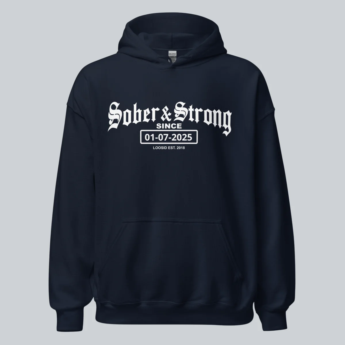 Recovery Hoodie | Women’s Old School Sober & Strong Hoodie with Custom Date - Image 28