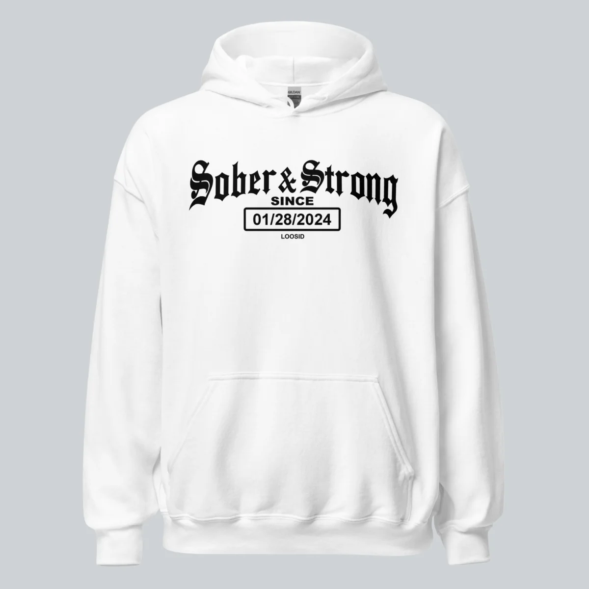 Recovery Hoodie | Women’s Old School Sober & Strong Hoodie with Custom Date - Image 33