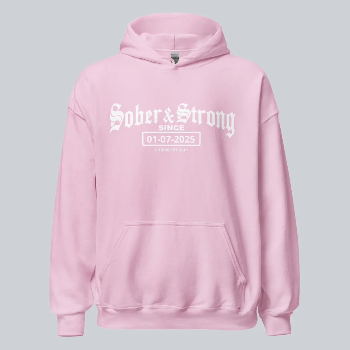 Recovery Hoodie | Women’s Old School Sober & Strong Hoodie with Custom Date - Image 43