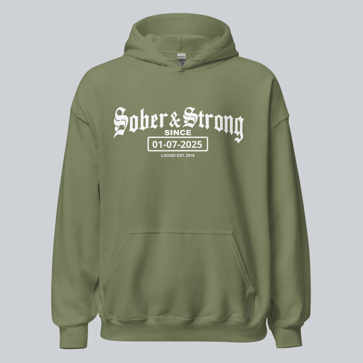 Recovery Hoodie | Women’s Old School Sober & Strong Hoodie with Custom Date - Image 48