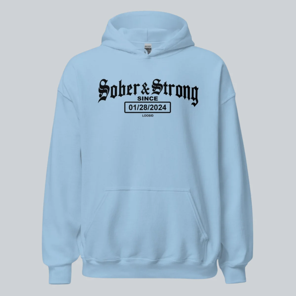 Recovery Hoodie | Women’s Old School Sober & Strong Hoodie with Custom Date - Image 8