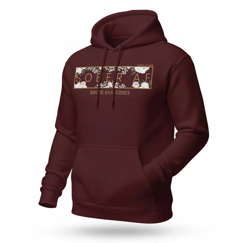 Recovery Hoodie | Women's Sober AF Flower Hoodie with Custom Date - Image 31