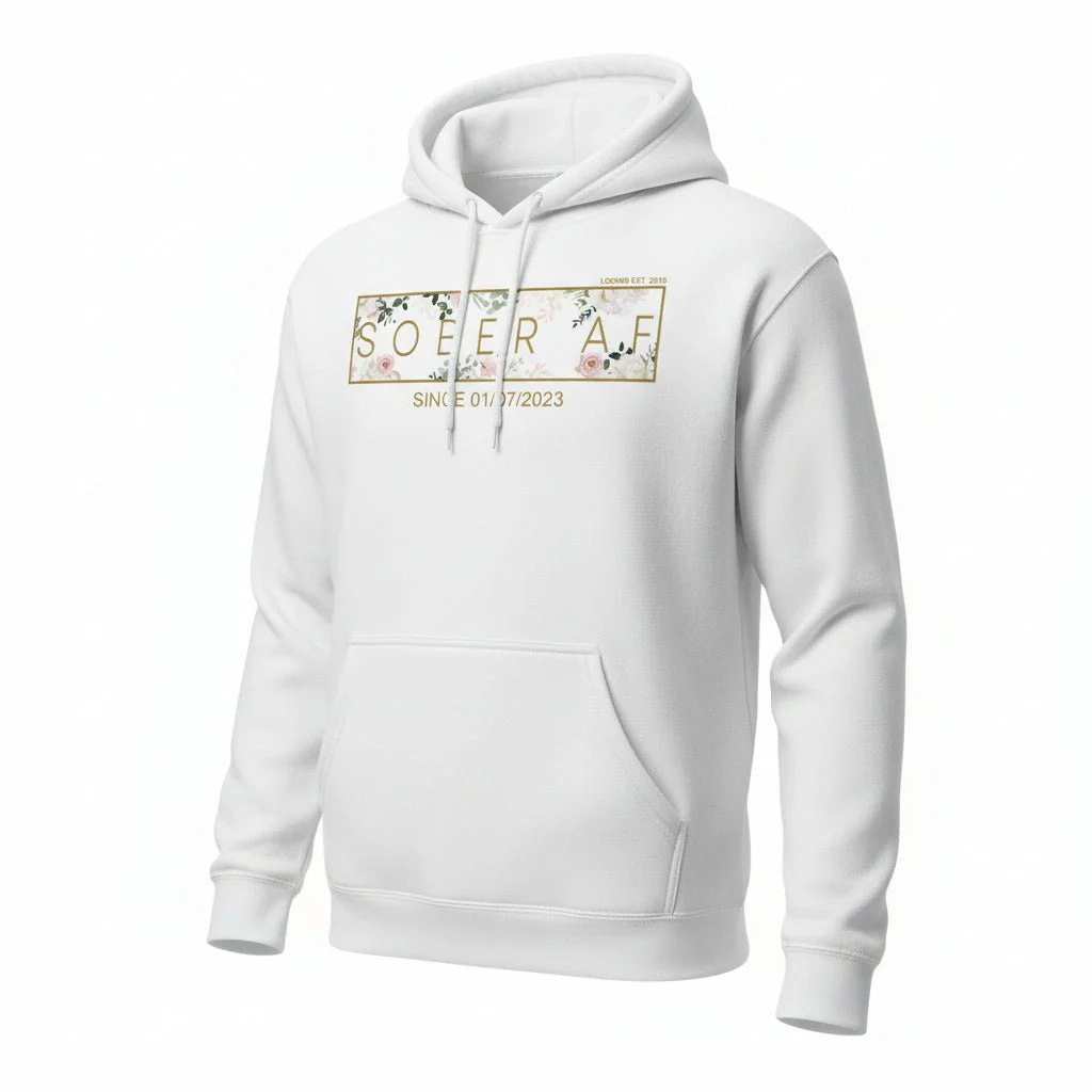 Recovery Hoodie | Women's Sober AF Flower Hoodie with Custom Date - Image 36