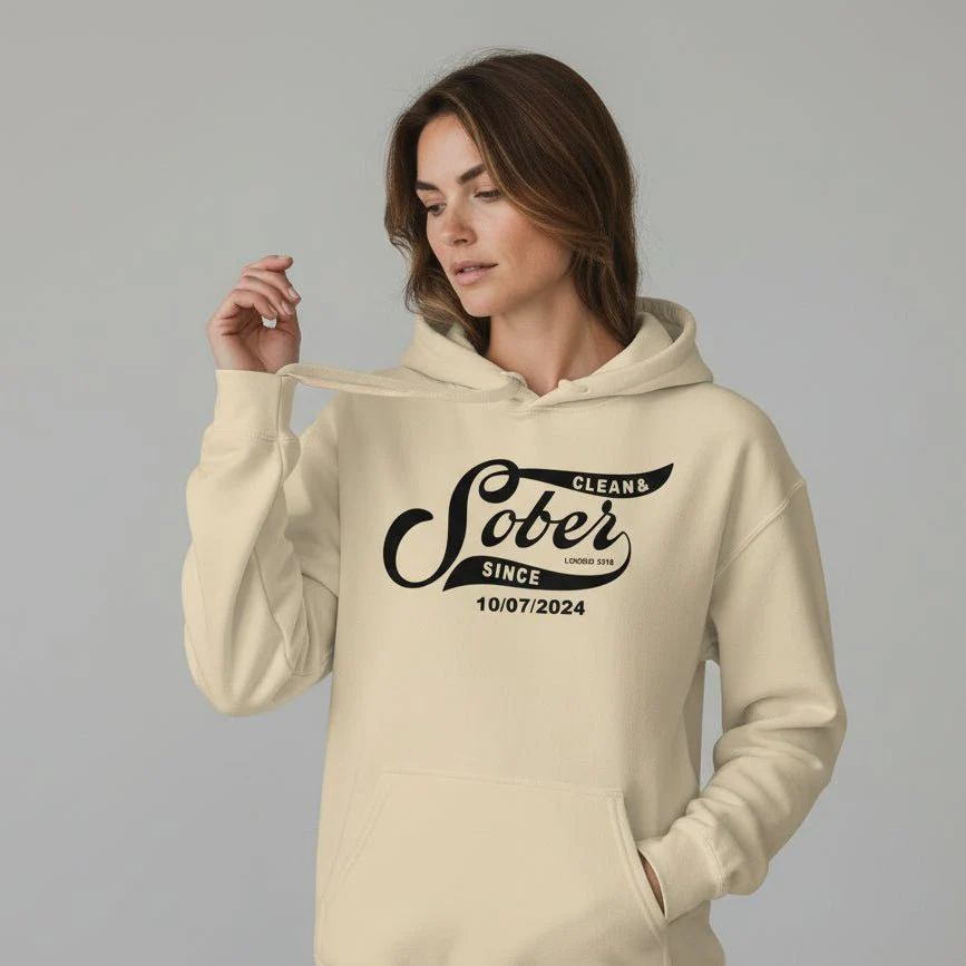 Recovery Hoodie | Women's Sober Since Hoodie with Custom Sober Date - Image 11