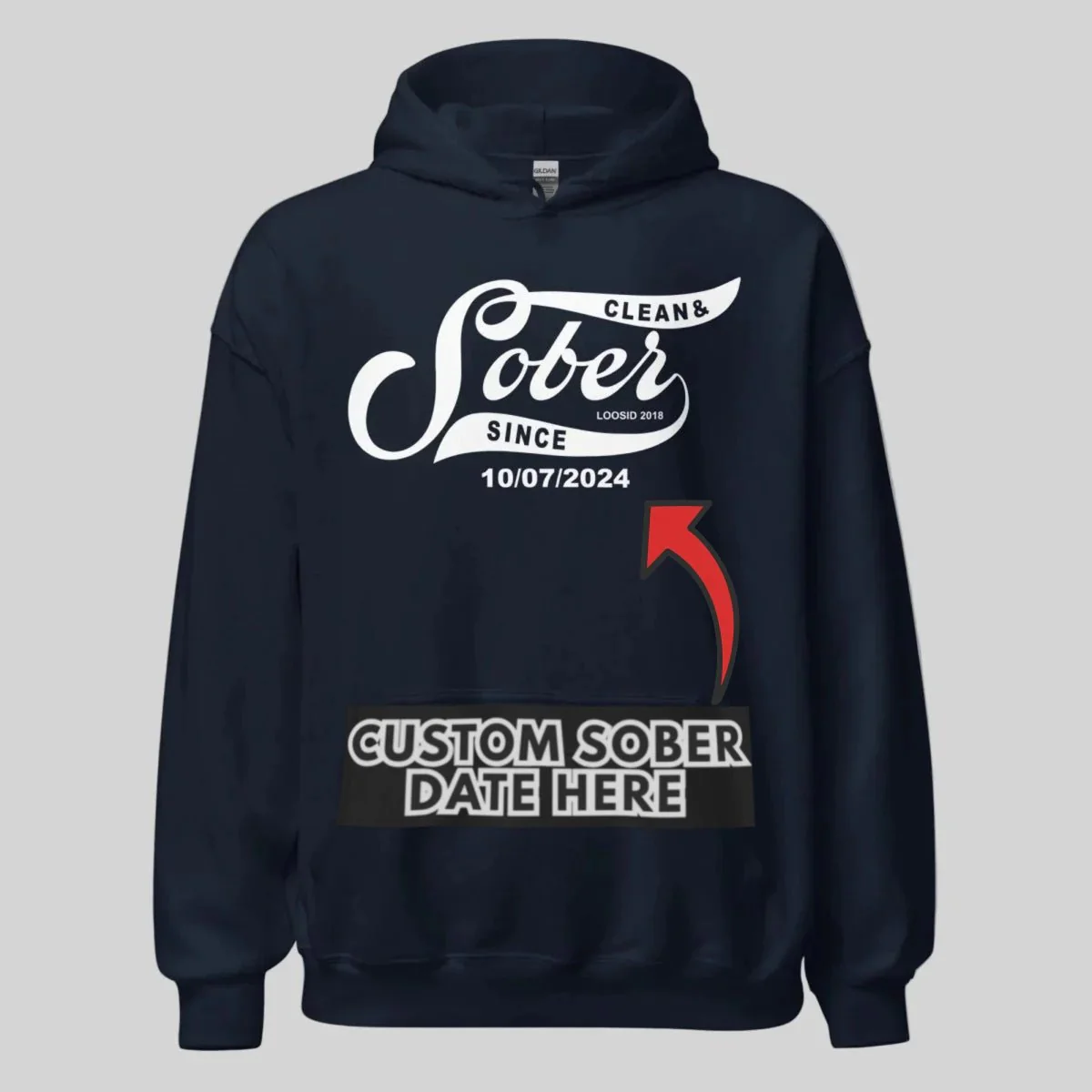 Recovery Hoodie | Women's Sober Since Hoodie with Custom Sober Date - Image 14