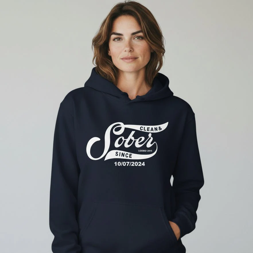 Recovery Hoodie | Women's Sober Since Hoodie with Custom Sober Date - Image 16