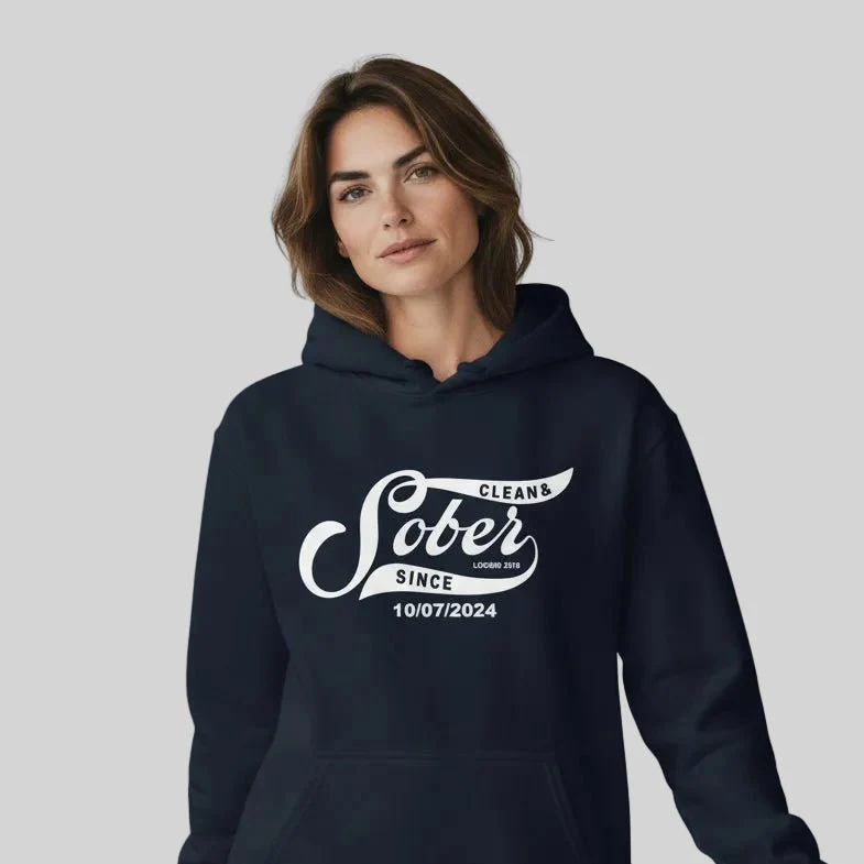 Recovery Hoodie | Women's Sober Since Hoodie with Custom Sober Date - Image 17