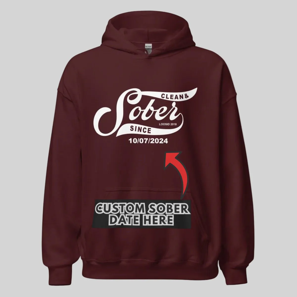 Recovery Hoodie | Women's Sober Since Hoodie with Custom Sober Date - Image 19