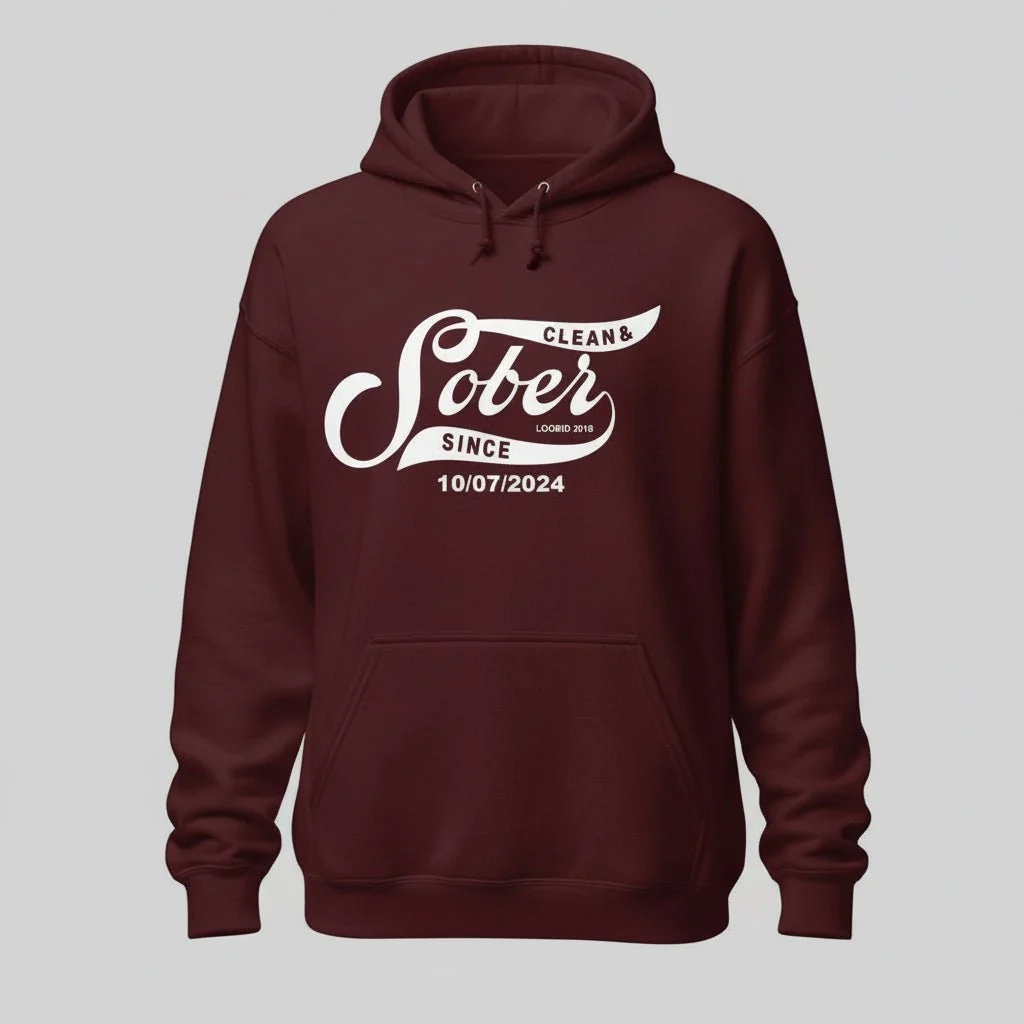 Recovery Hoodie | Women's Sober Since Hoodie with Custom Sober Date - Image 20